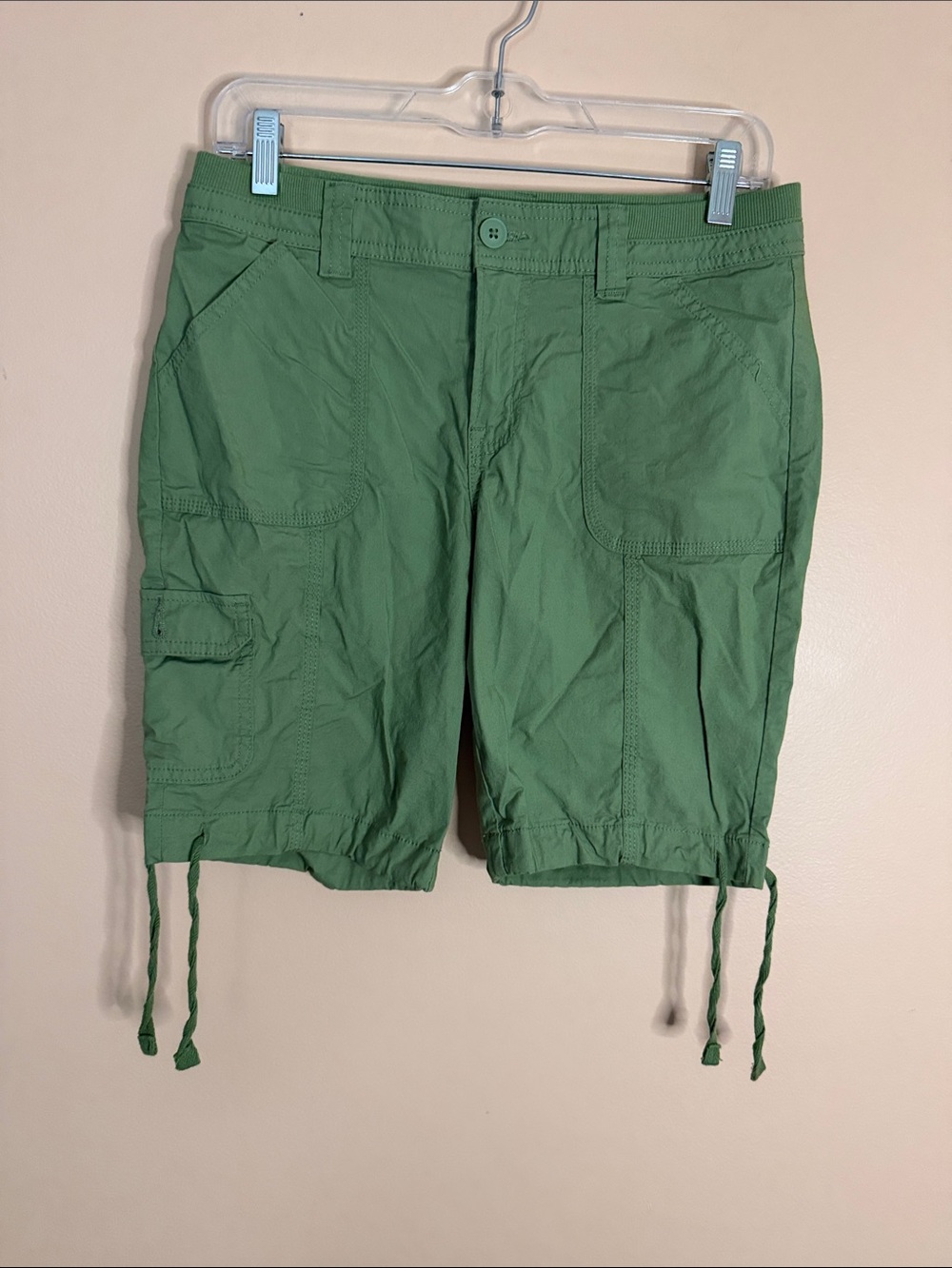 St. John's Bay Olive Green Cargo Drawstring Shorts